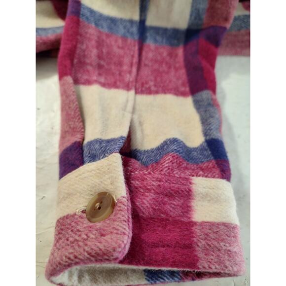 Member's Mark Woman's Pink/Blue Plaid Button Front Shacket Size XXL Pockets 4 - Picture 3 of 8